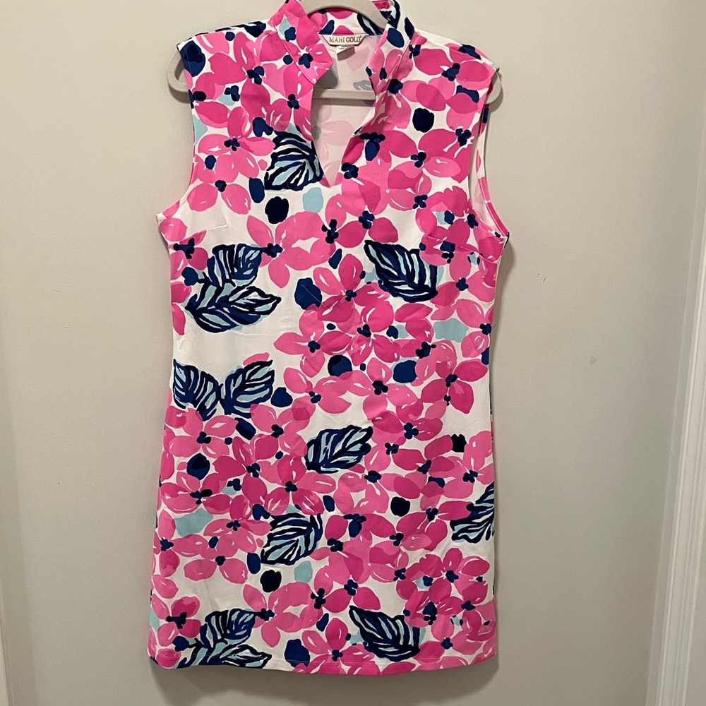 Sleeveless performance material dress